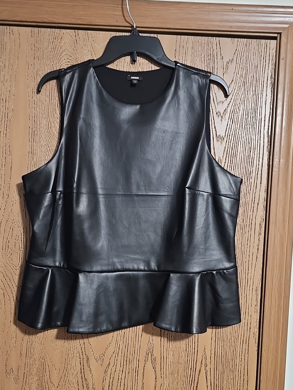 Express Faux Leather Peplum Top
